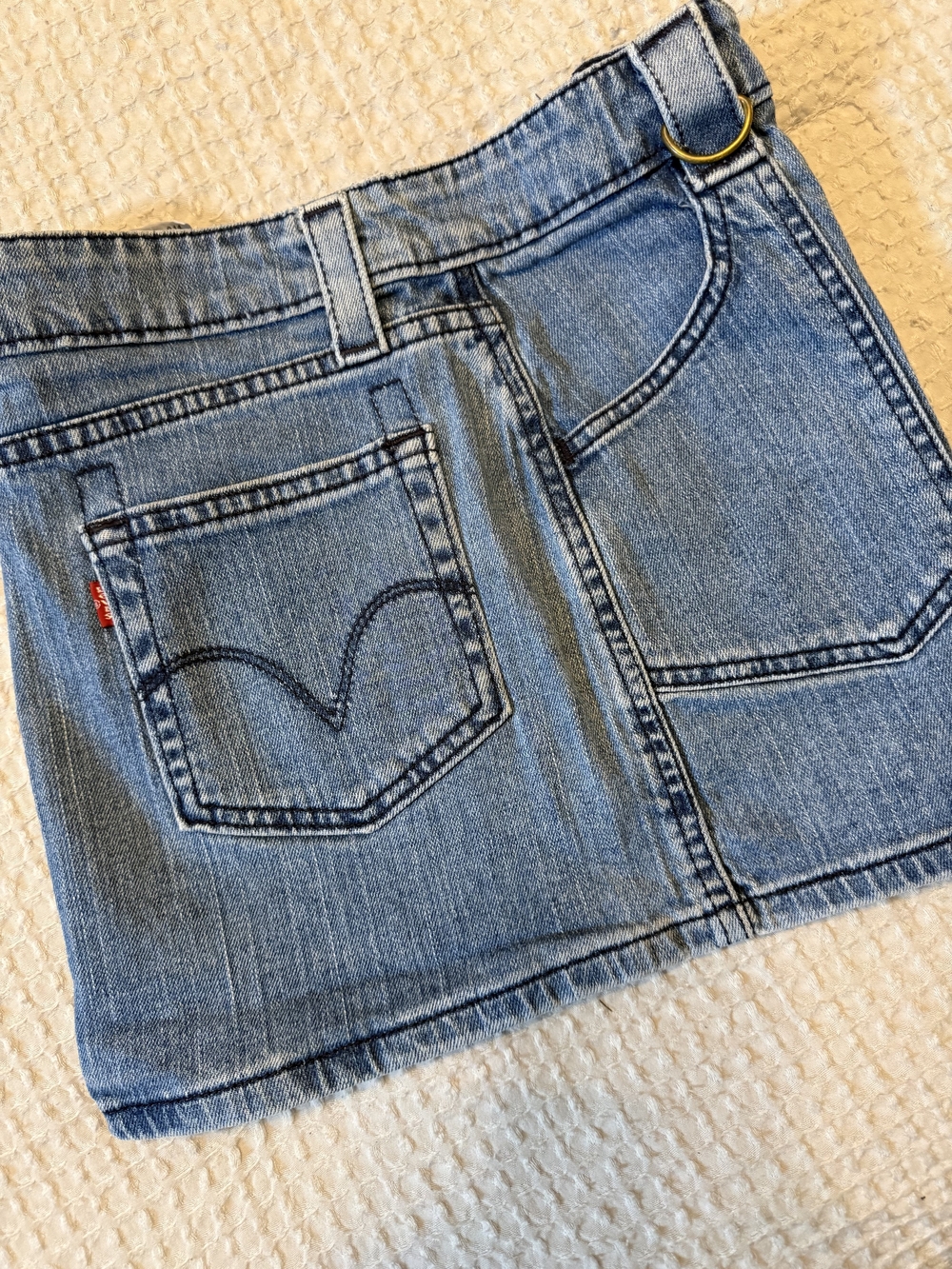 Levi's Light Blue Denim Mini Skirt with Front Pockets